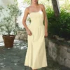 Bornladies 2026 Summer New Women Resort Style French-style Strapless Dress with Gathered Waist and Pleated Long Skirt